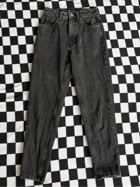 Zara High Waisted Black Jeans Women’s Size 2 Gray Wash Straight Leg Denim